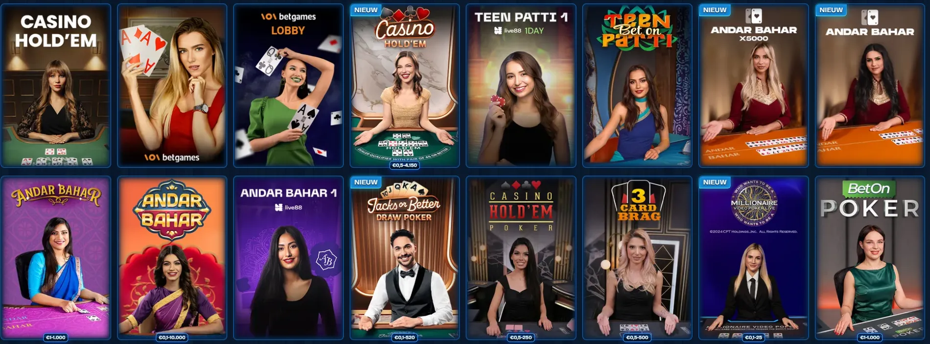 Live Casino ReelDuck Casino poker en kaartspellen zoals Casino Hold'em en Teen Patti